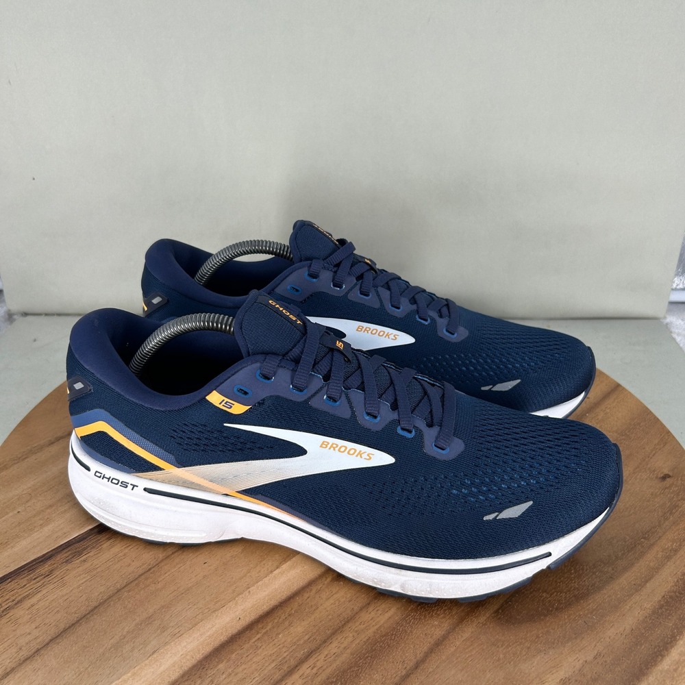 Brooks Ghost 15 Mens Running Shoes Navy Blue Orange 1103931D439 Size 11